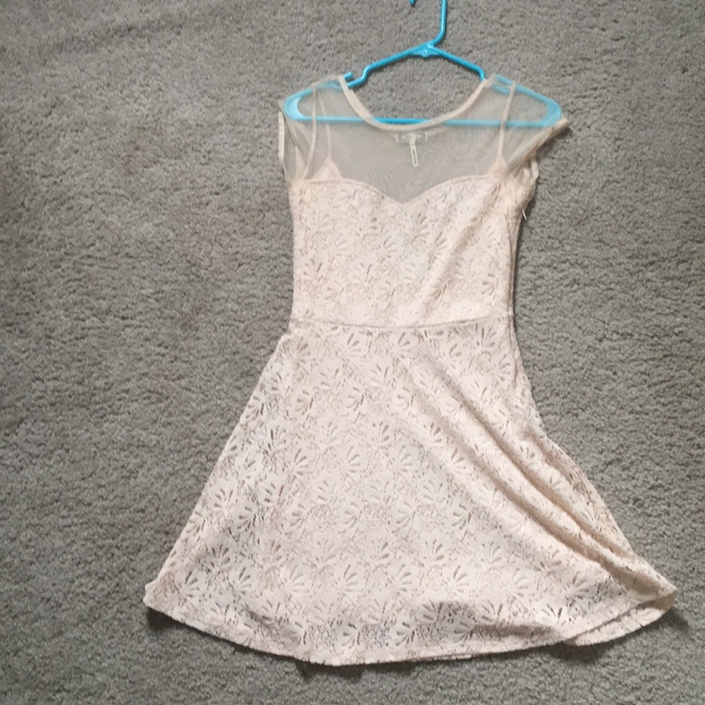 Cream lace skater dress